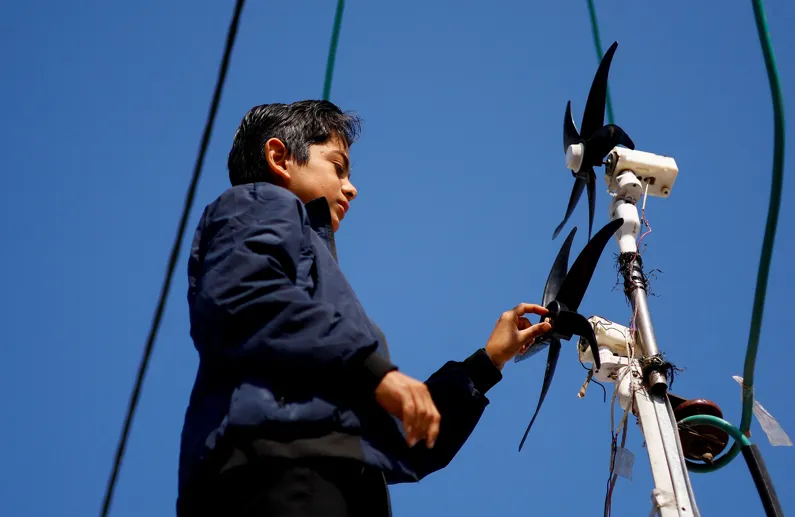 Hussam, Newton of Gaza Generates Power Source to Light Up Family Tents