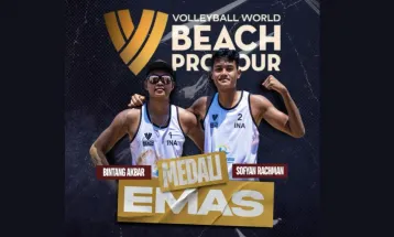 Timnas Voli Pantai Indonesia Raih Emas di Ajang Volleyball World Beach Pro Tour 2024