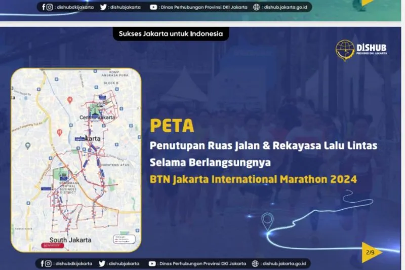 Catat, 36 Ruas Jalan Ditutup Saat Jakarta International Marathon 2024