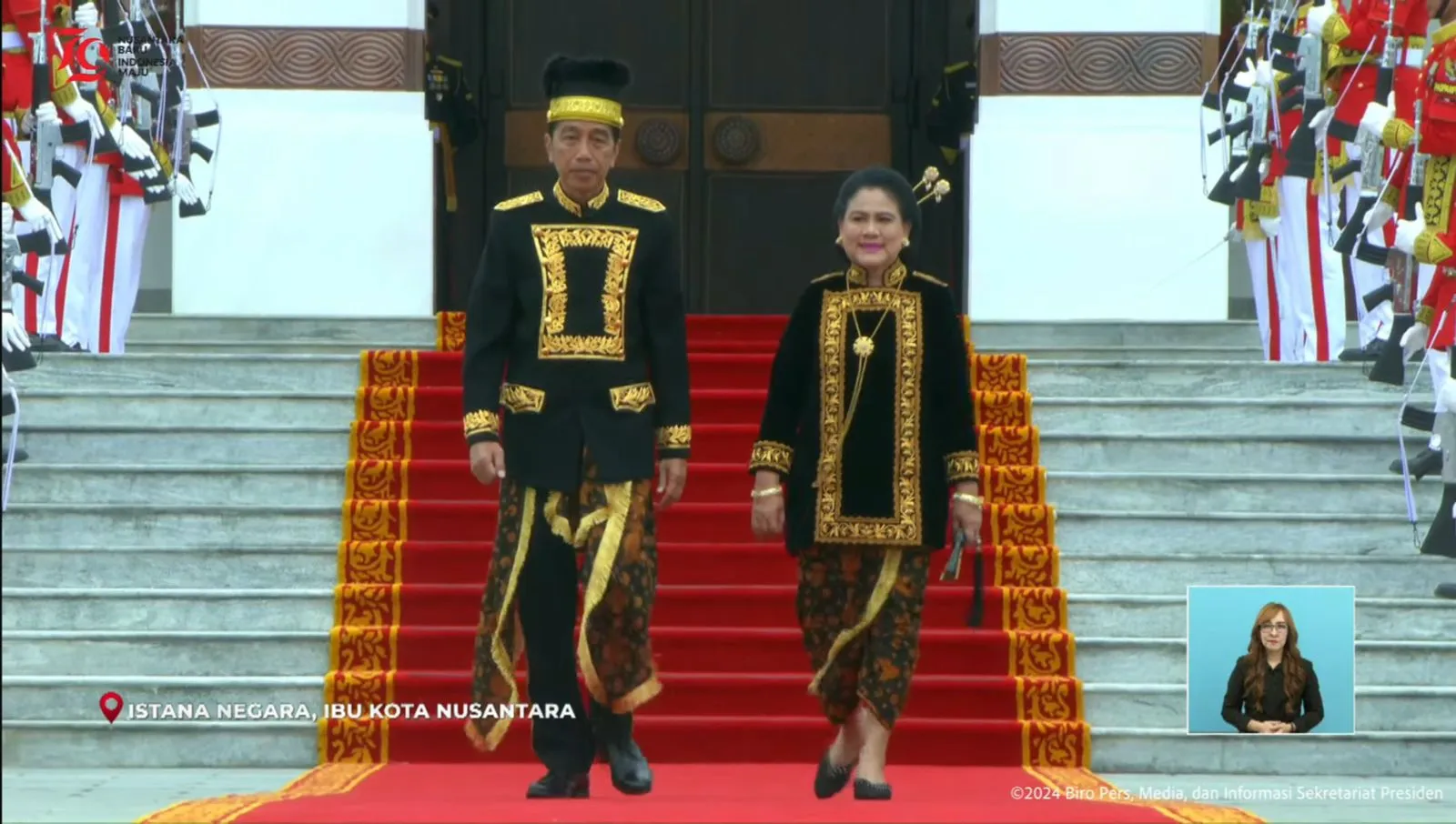 President Joko Widodo Wears Kutai Kartanegara Traditional Attire in 79th Indonesian Independence Day Ceremony