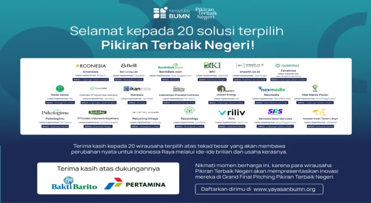 20 Wirausaha Sosial Penerima Grant “Pikiran Terbaik Negeri” Menuju Grand Final Pitching