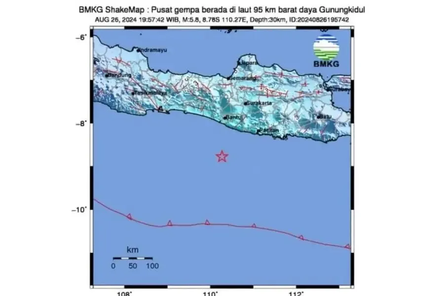 BMKG Catat Gempa Susulan Dipicu Aktivitas Megathrust di DIY