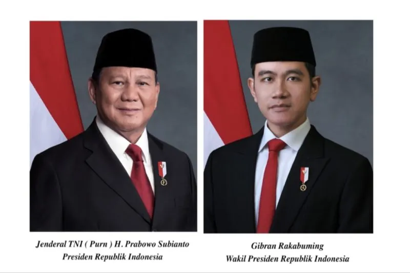 Foto Resmi Presiden Prabowo Subianto dan Wakil Presiden Gibran Rakabuming Raka