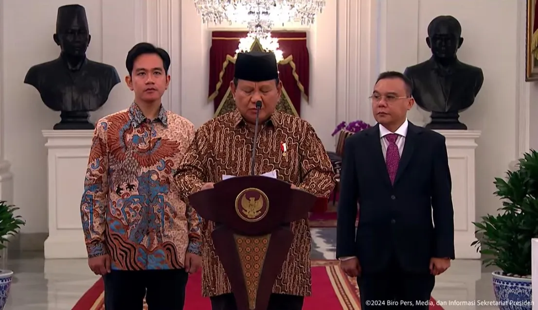 Prabowo Announces The Name of His Cabinet as the Red and White Cabinet