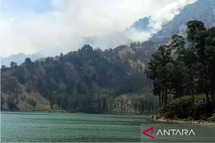 Kebakaran Lahan di Gunung Rinjani, Pendakian via Jalur Senaru Ditutup Sementara