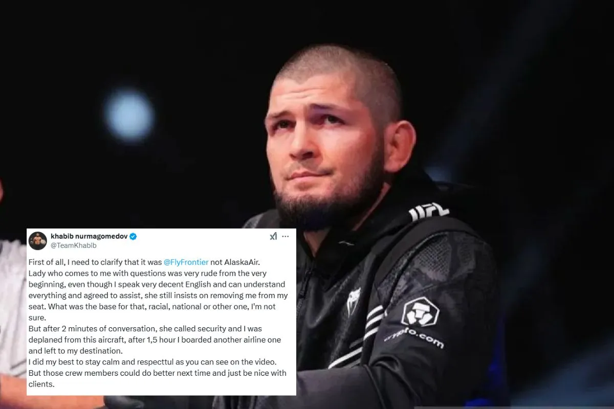 Khabib Nurmagomedov Memberikan Tanggapan Setelah Dikeluarkan dari Frontier Airlines